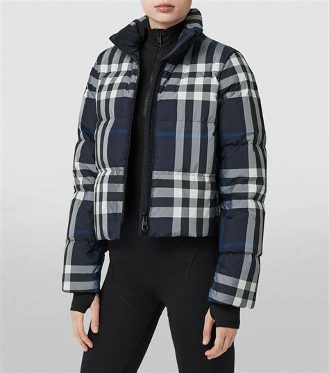 burberry check cropped puffer jacket|vintage burberry puffer jacket.